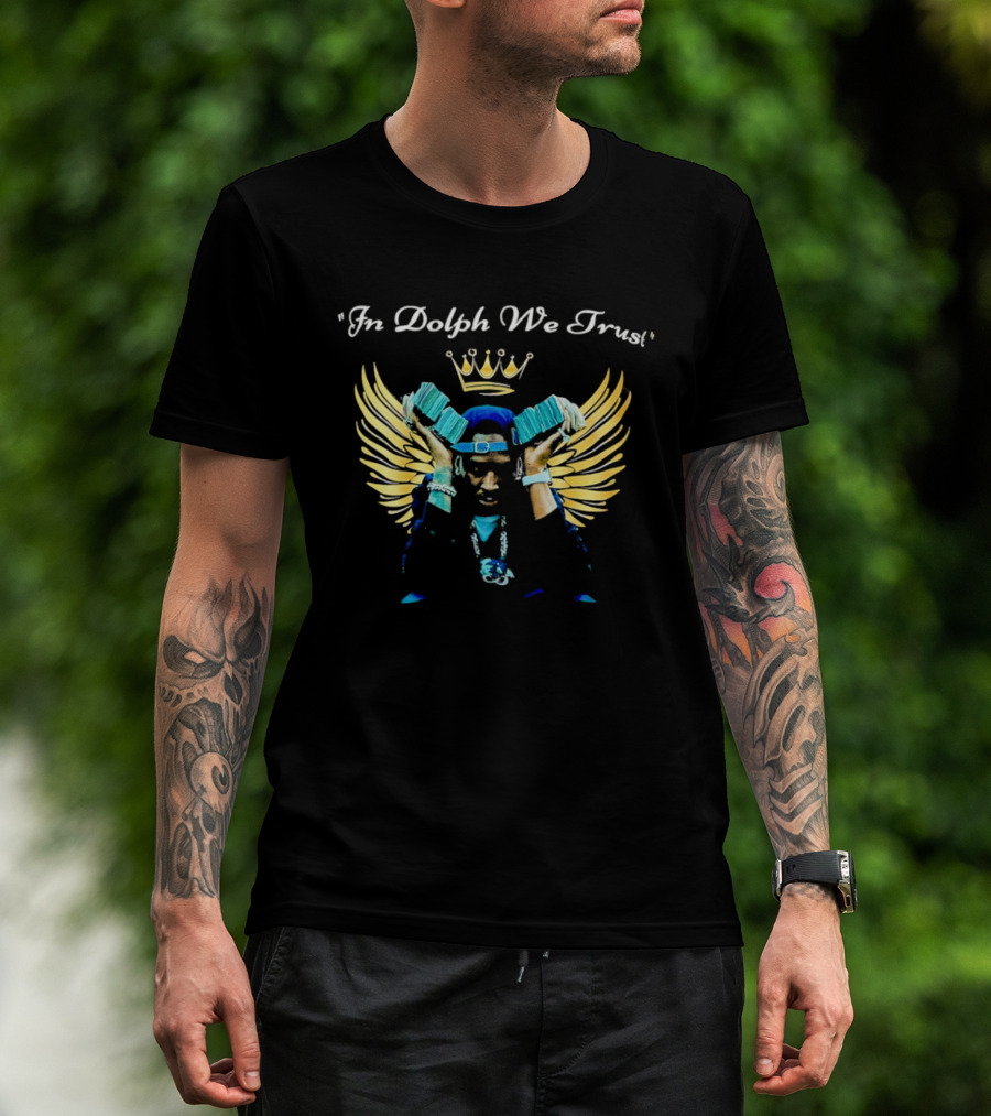 In Dolph We Trust Young Dolph Wings Crown T-Shirt