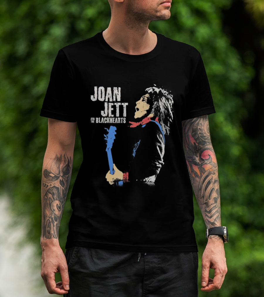 Joan Jett And The Blackhearts Vibrant Guitar Artwork Rock Fashion T-Shirt