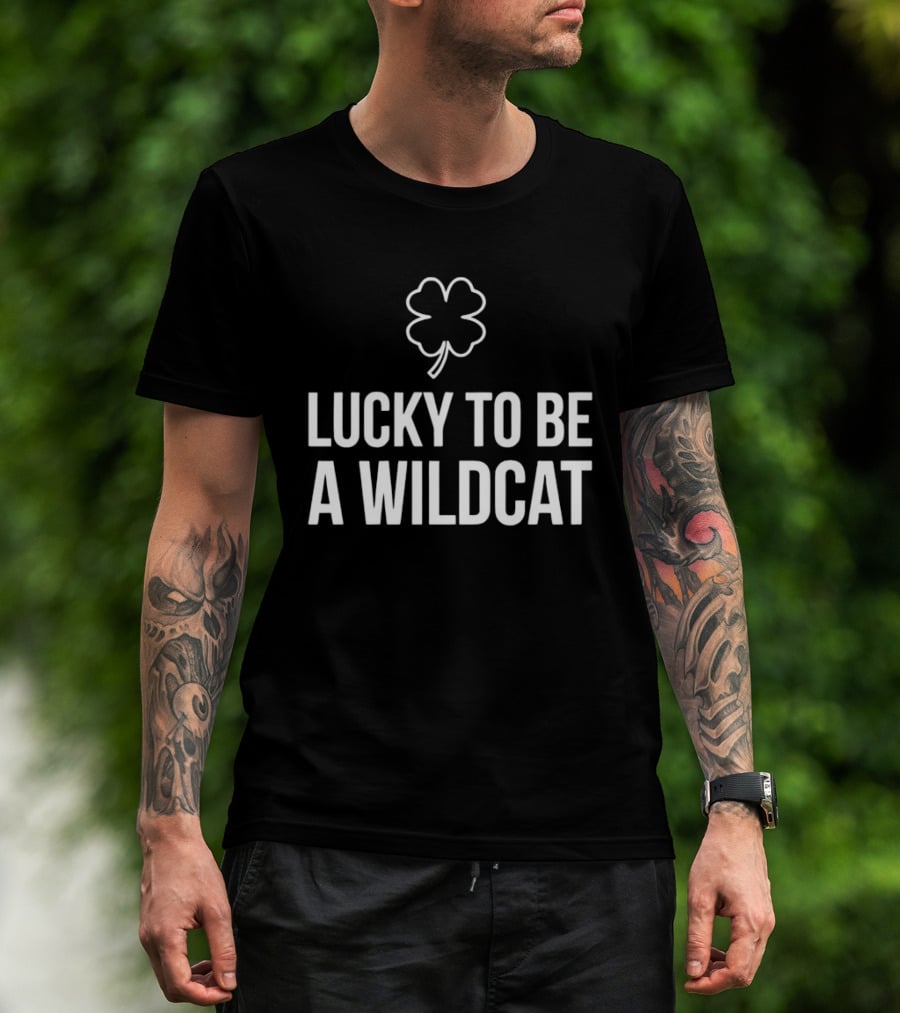 Lucky To Be A Wildcat Clover St Patrick's Day T-Shirt