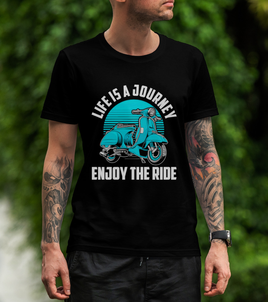 Life Is A Journey Enjoy The Ride Blue Scooter T-Shirt