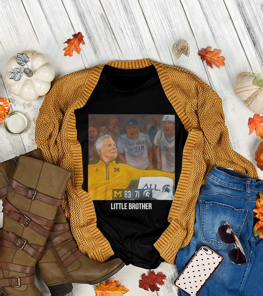 Michigan 83 vs Michigan State 71 Raise Your Shield Spartans T-Shirt