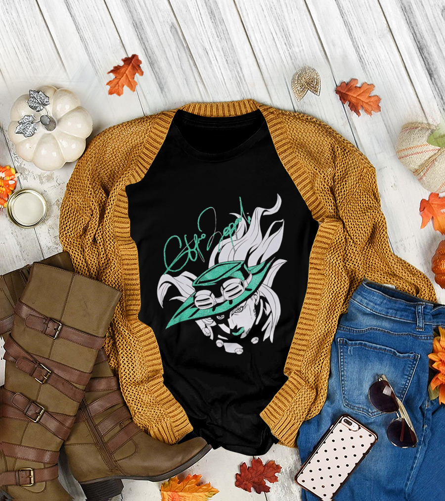 Gyro Zeppeli Jojo's Bizarre Adventure Illustration Signature T-Shirt