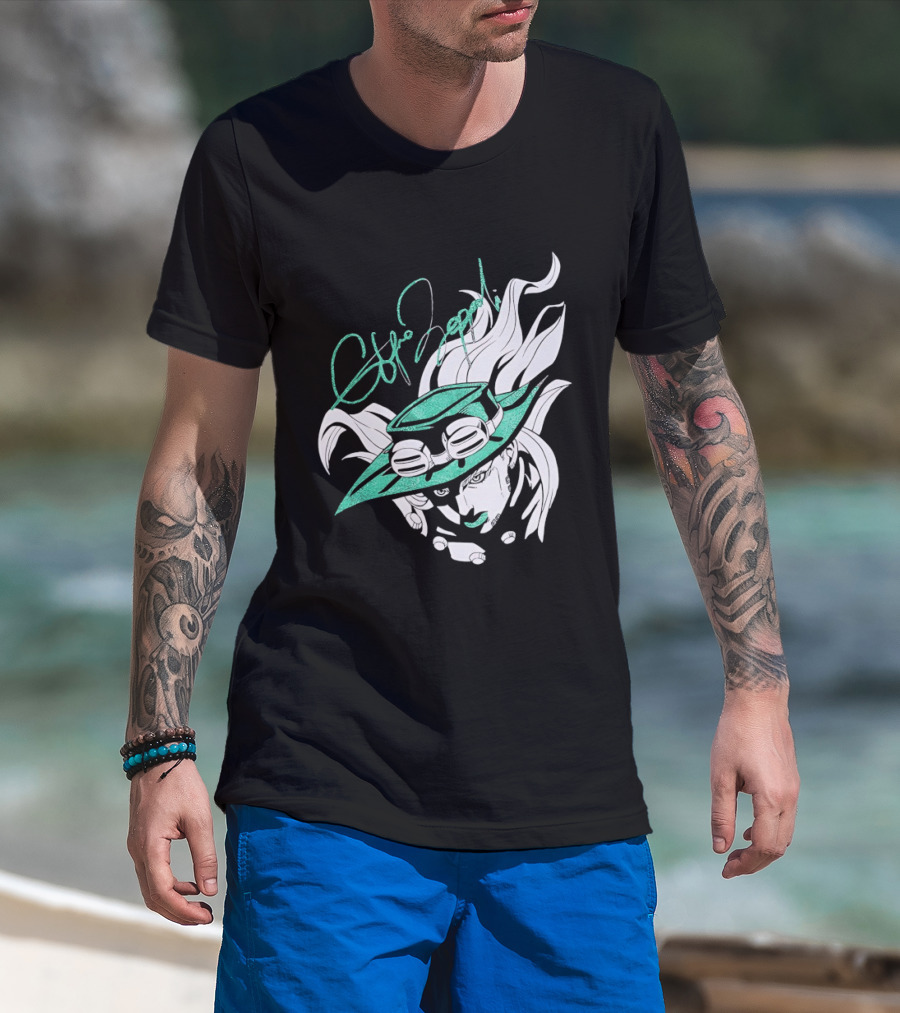 Gyro Zeppeli Jojo's Bizarre Adventure Illustration Signature T-Shirt