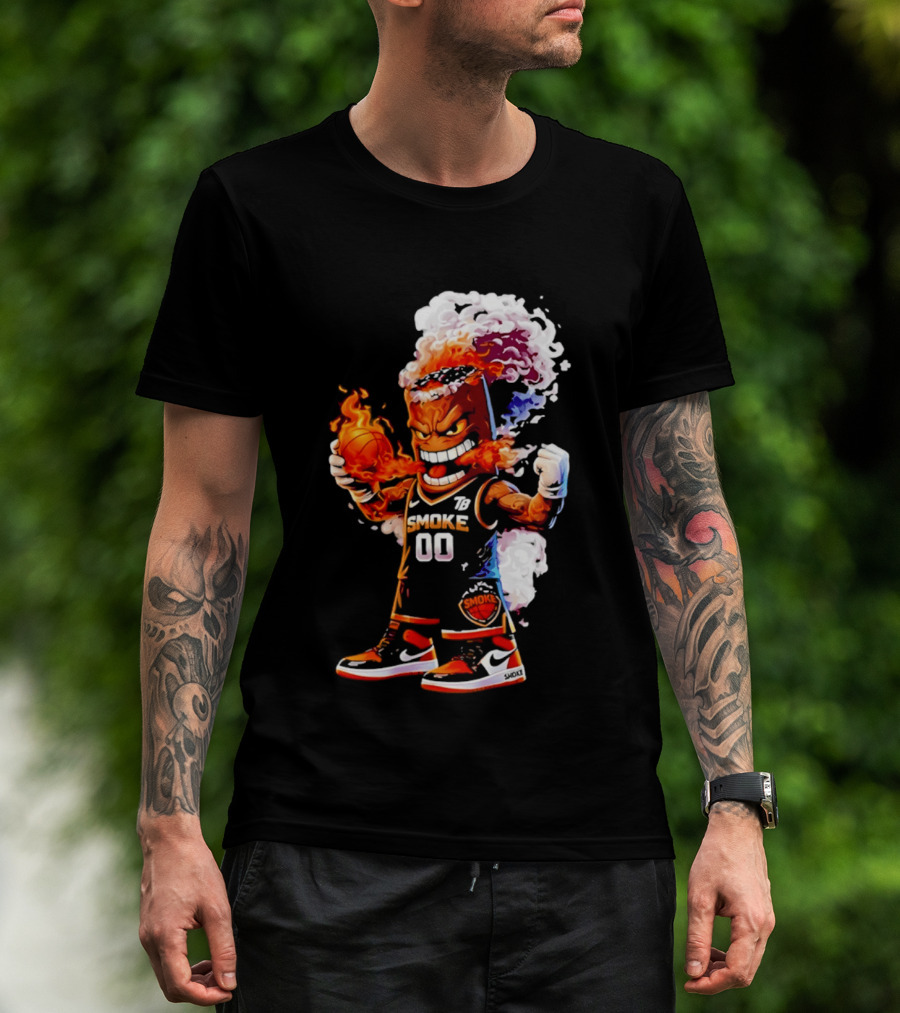 Strizzo Tampa Bay Smoke Cartoon Basketball Flames T-Shirt