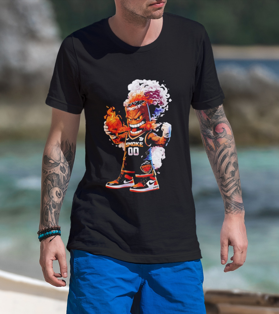 Strizzo Tampa Bay Smoke Cartoon Basketball Flames T-Shirt