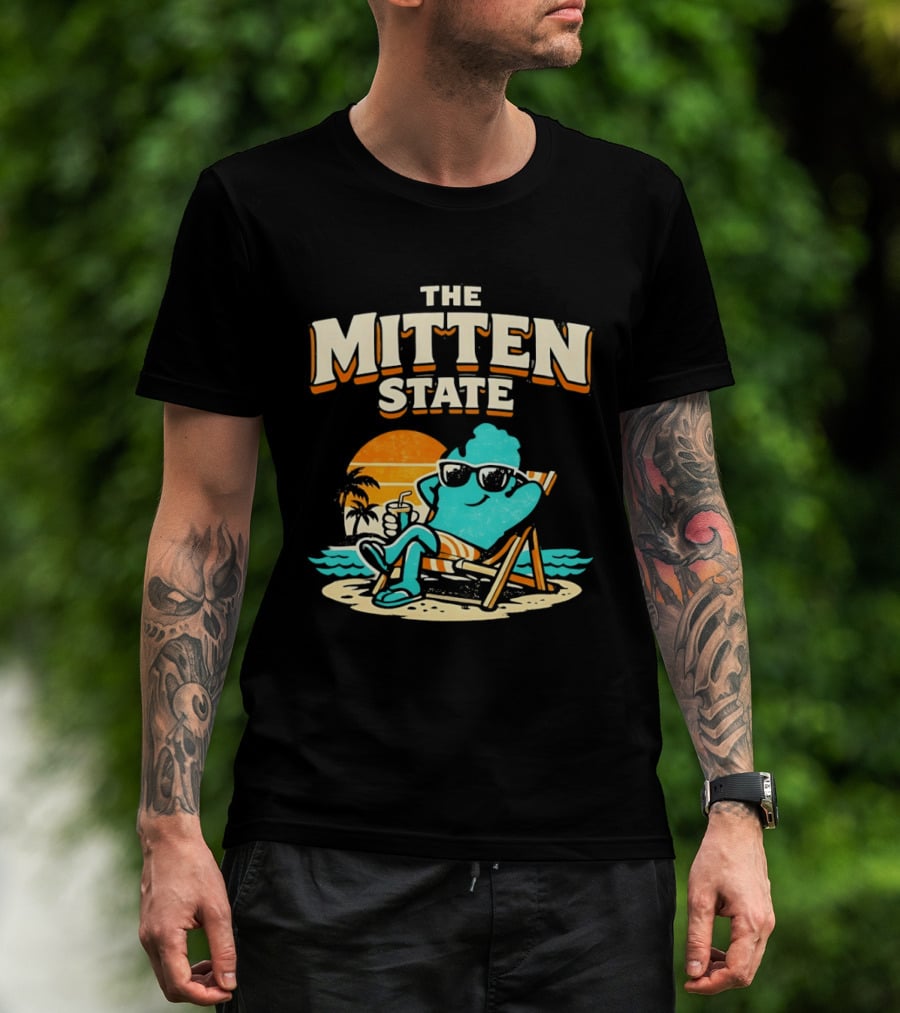 The Mitten State Chillin In The Beach Sunset Relaxed Vibes T-Shirt