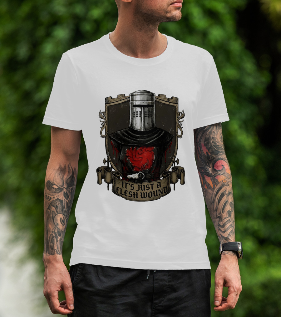 Monty Python Black Knight It's Just A Flesh Wound Holy Grail Movie T-Shirt
