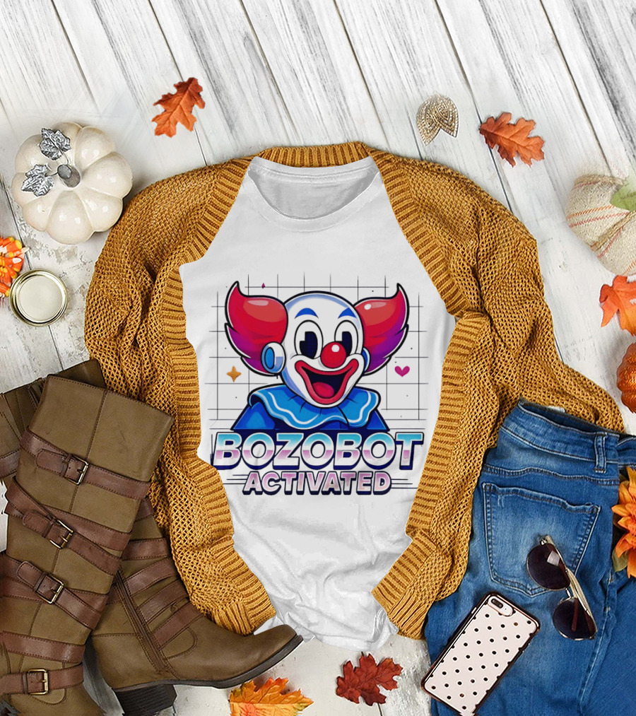 Bozo The Clown Bozobot Activated Retro Robot Clown Aesthetic T-Shirt