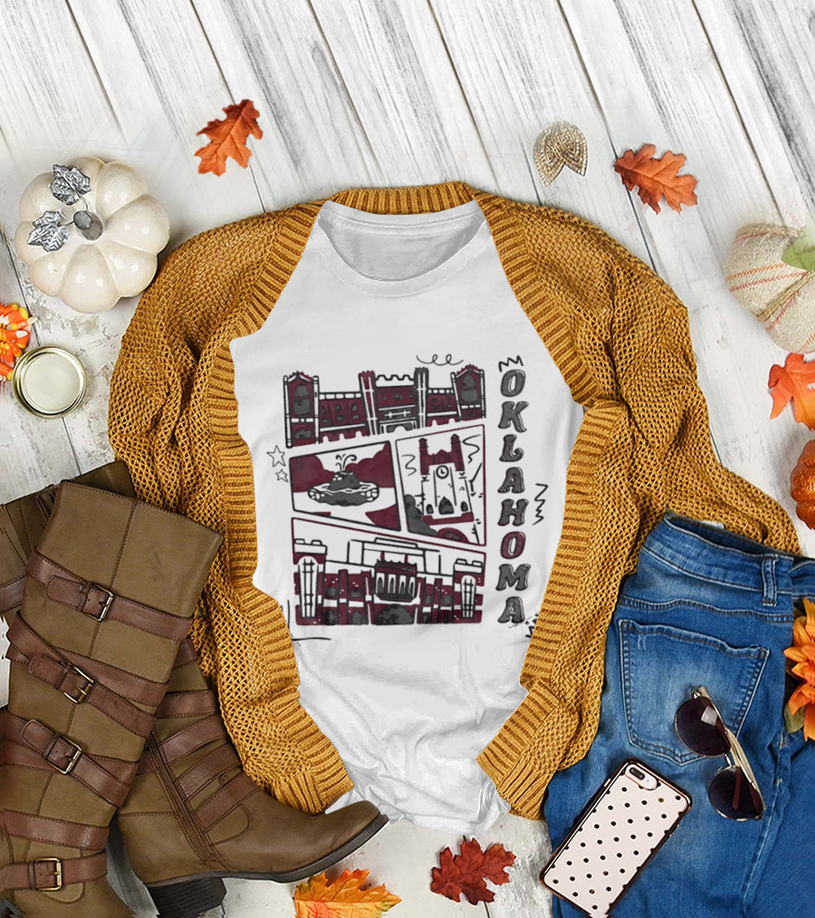 Oklahoma Sooners Football University of Oklahoma Campus Landmarks T-Shirt