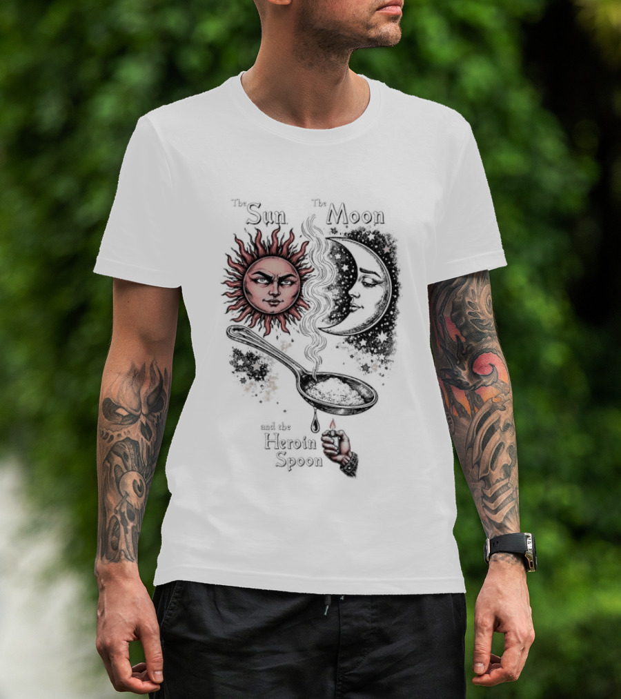 Sun Moon Heroin Spoon T-Shirt