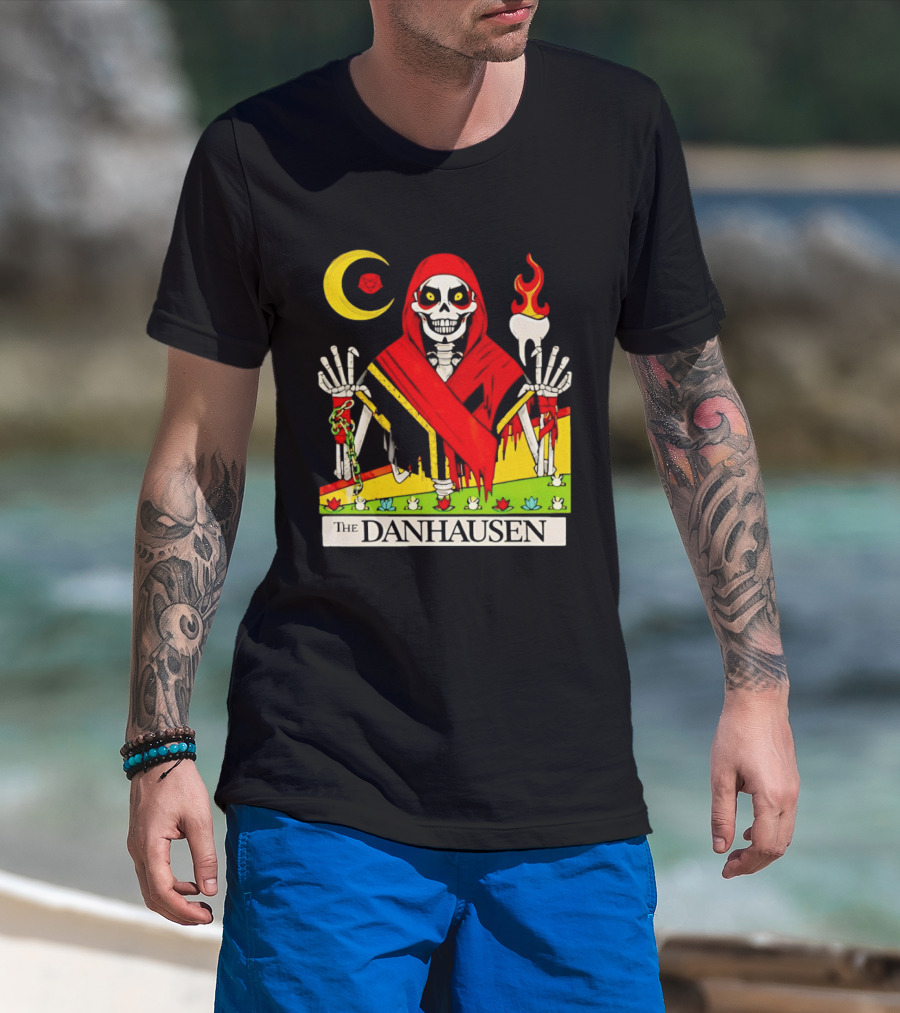 Skeleton In Red Outfit With Cursed WWE Tooth Danhausen T-Shirt