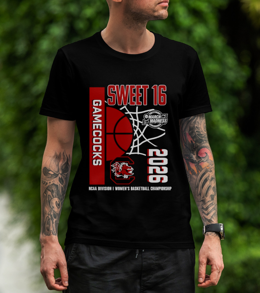 South Carolina Gamecocks 2026 NCAA Division I Women's Basketball Championship March Madness Sweet 16 T-Shirt