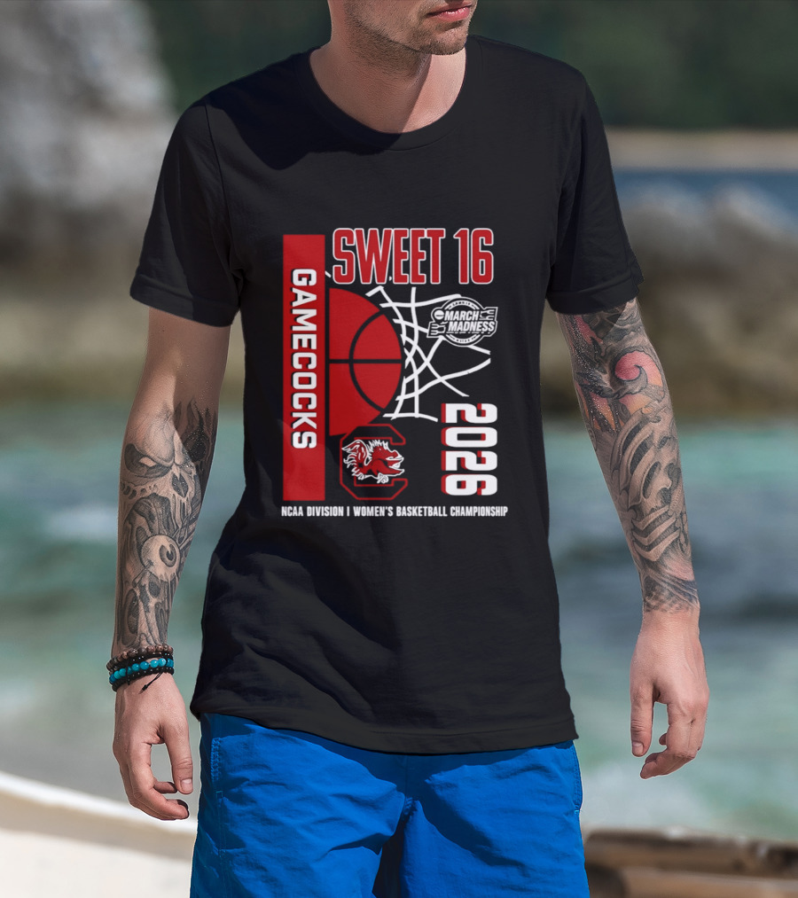 South Carolina Gamecocks 2026 NCAA Division I Women's Basketball Championship March Madness Sweet 16 T-Shirt