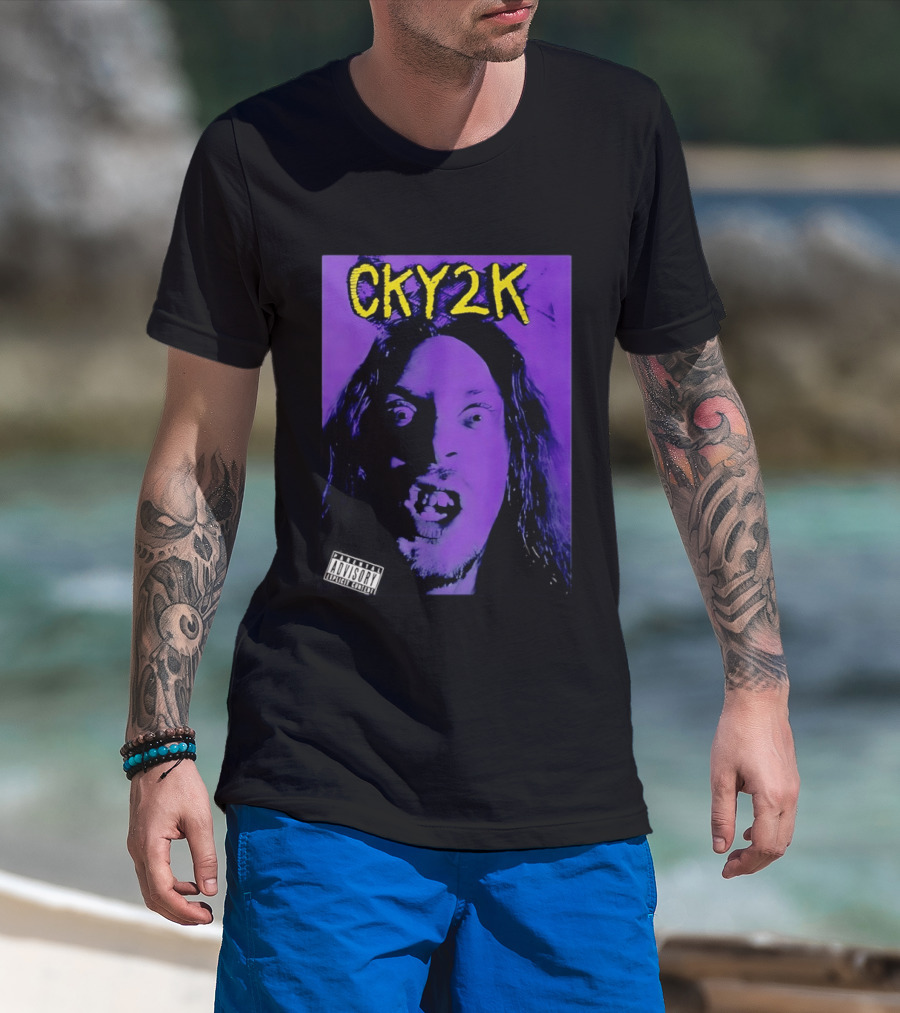 CKY2K Explicit Content Purple Portrait Bam Margera T-Shirt