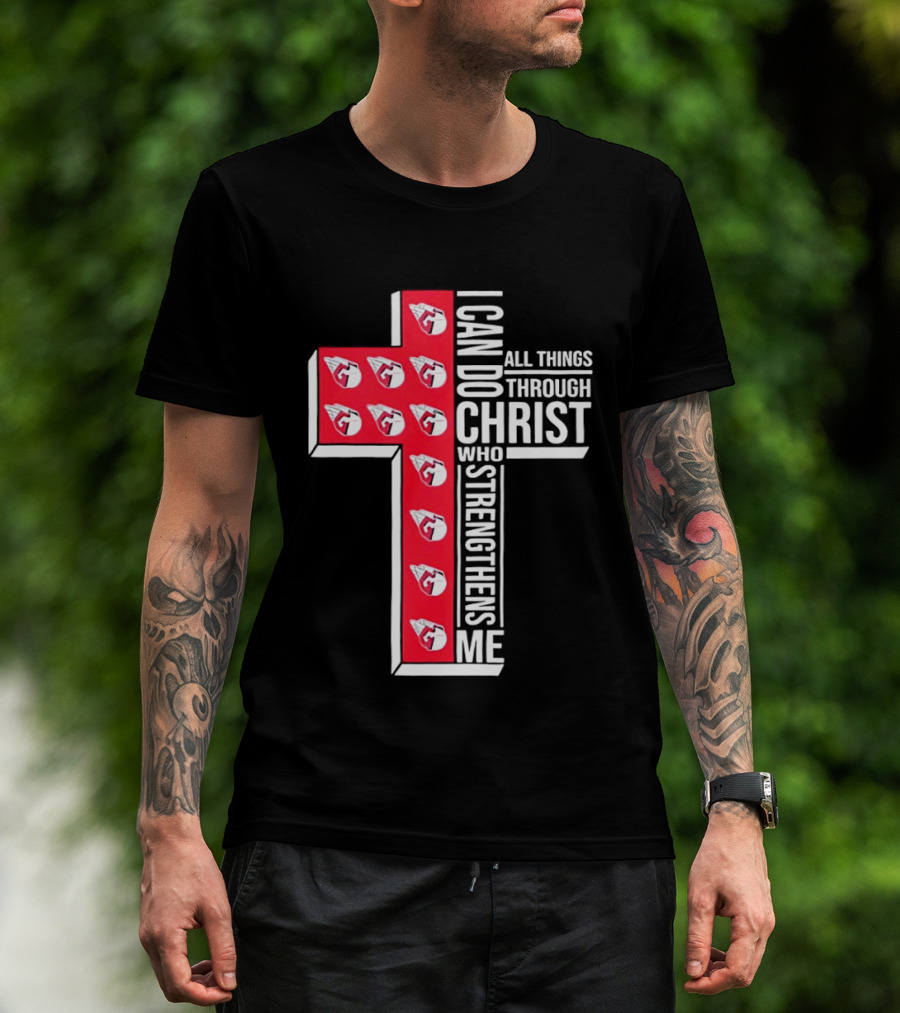 Cleveland Guardians I Can Do All Things Through Christ Cross T-Shirt