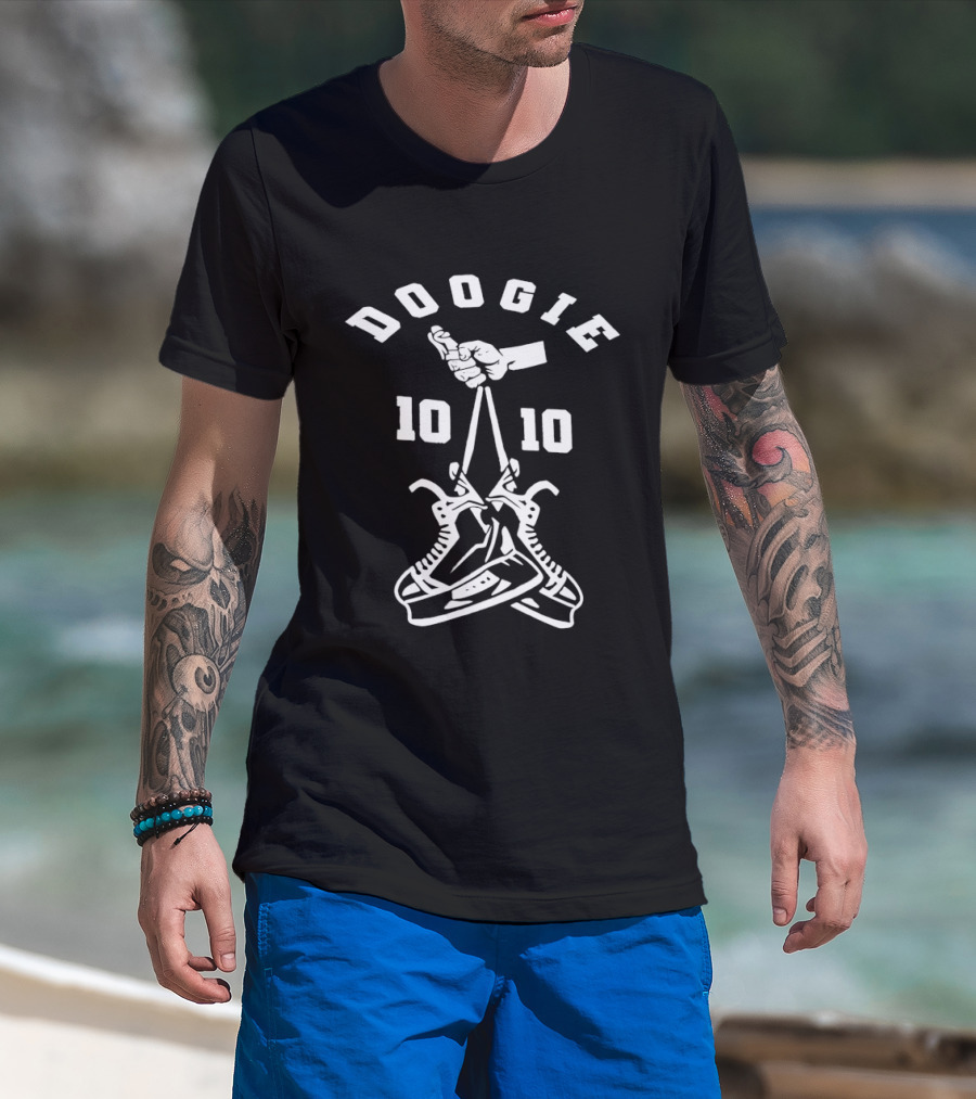 Doogie 10 10 Ice Skates And Hockey Stick T-Shirt