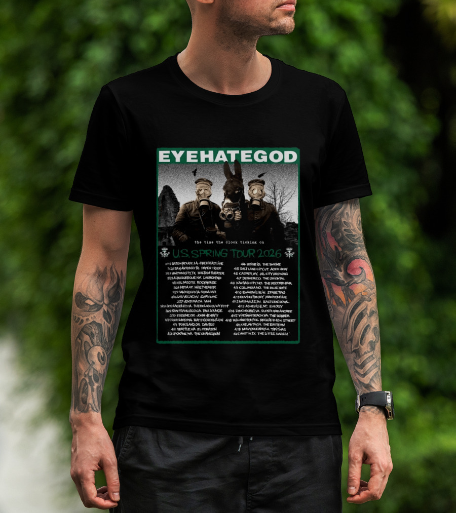 Eyehategod US Spring Tour 2026 The Time The Ticking On Tour Dates T-Shirt