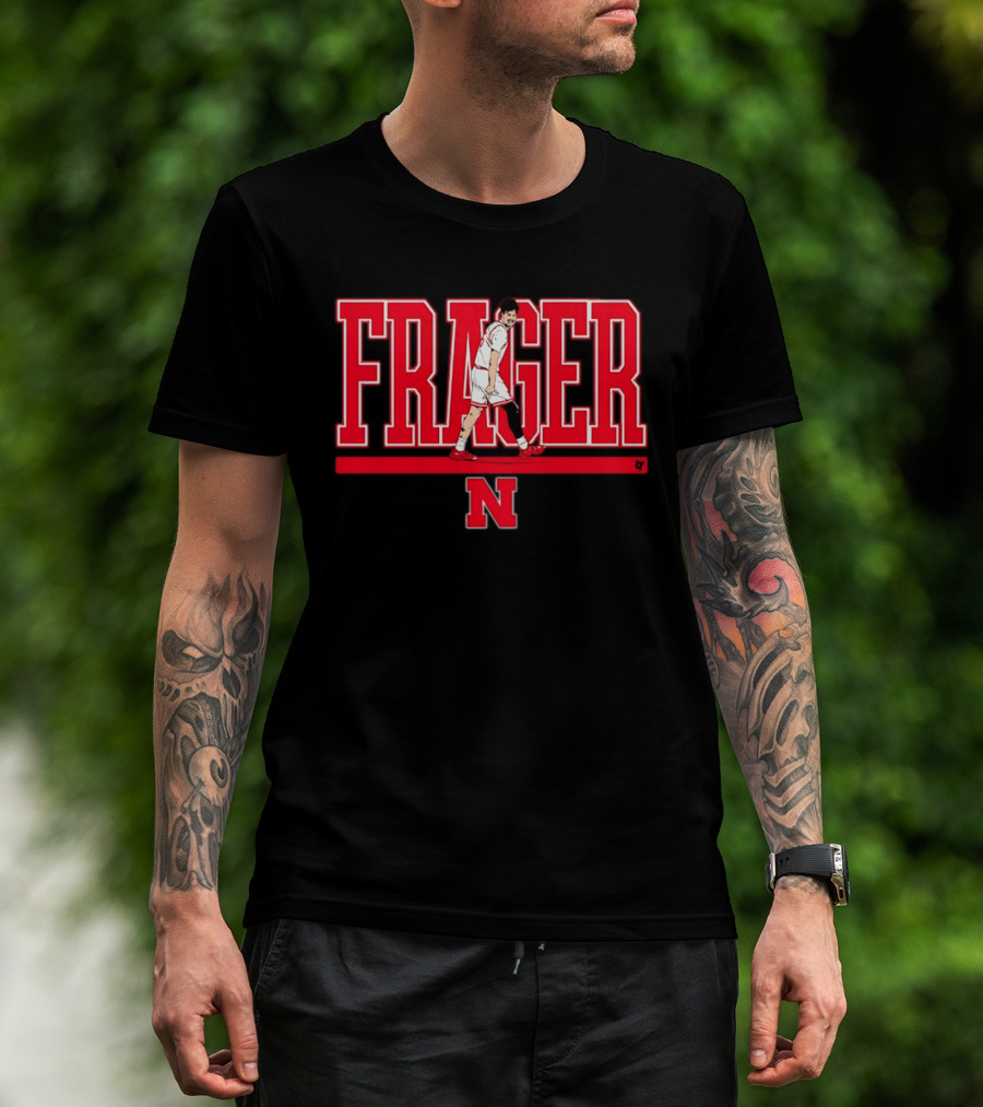 Nebraska Basketball Frager Pose N T-Shirt