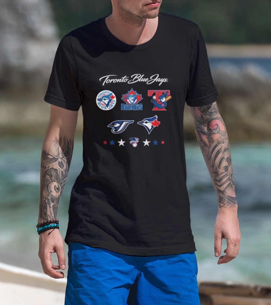 Toronto Blue Jays 50th Season Anniversary Collection Logos 1977 2023 T-Shirt