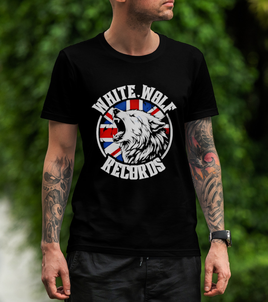 White Wolf Records British Flag Wolf T-Shirt