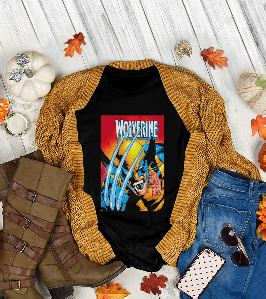 Wolverine Still The Best At What He Does Comic Style Claws Action T-Shirt