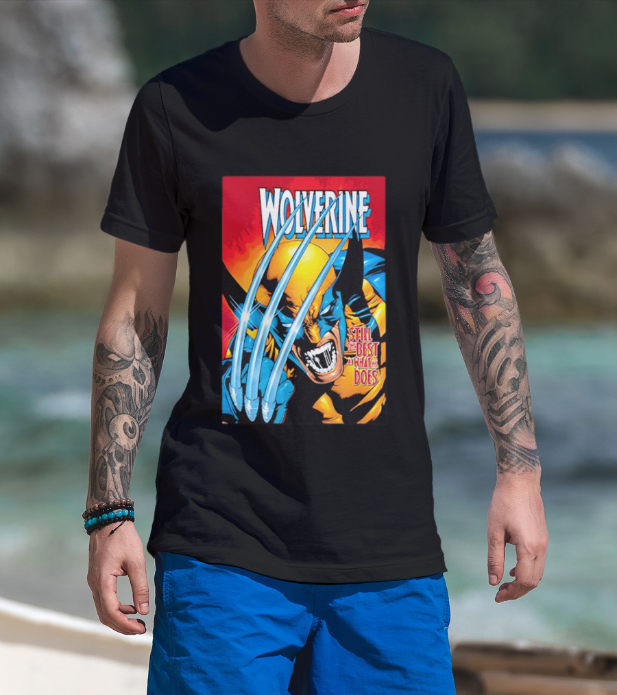 Wolverine Still The Best At What He Does Comic Style Claws Action T-Shirt
