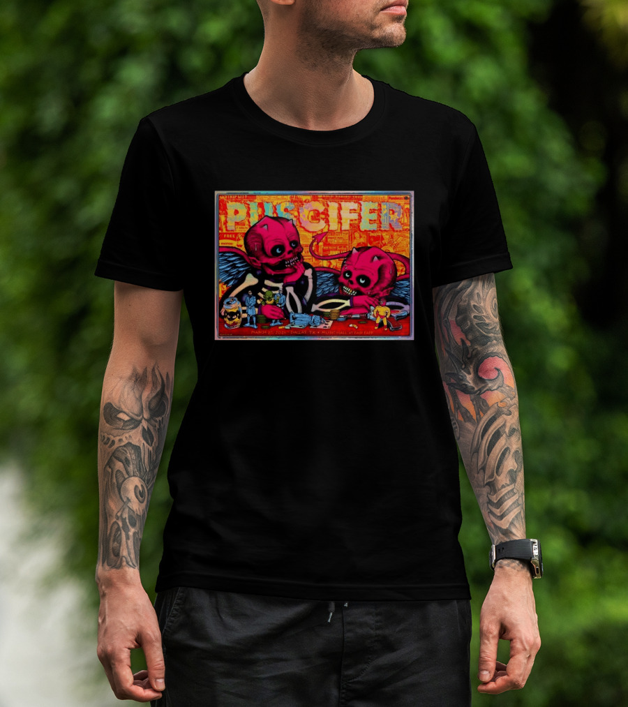 Puscifer Music Hall Fair Park Dallas TX March 25 2026 With Red Winged Skeletons And Vintage Comic T-Shirt