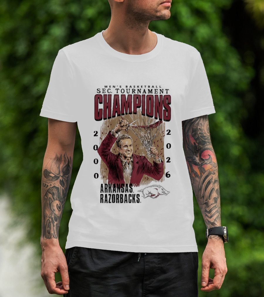 SEC Champions 2000 2026 Arkansas Razorbacks Coach Cal T-Shirt