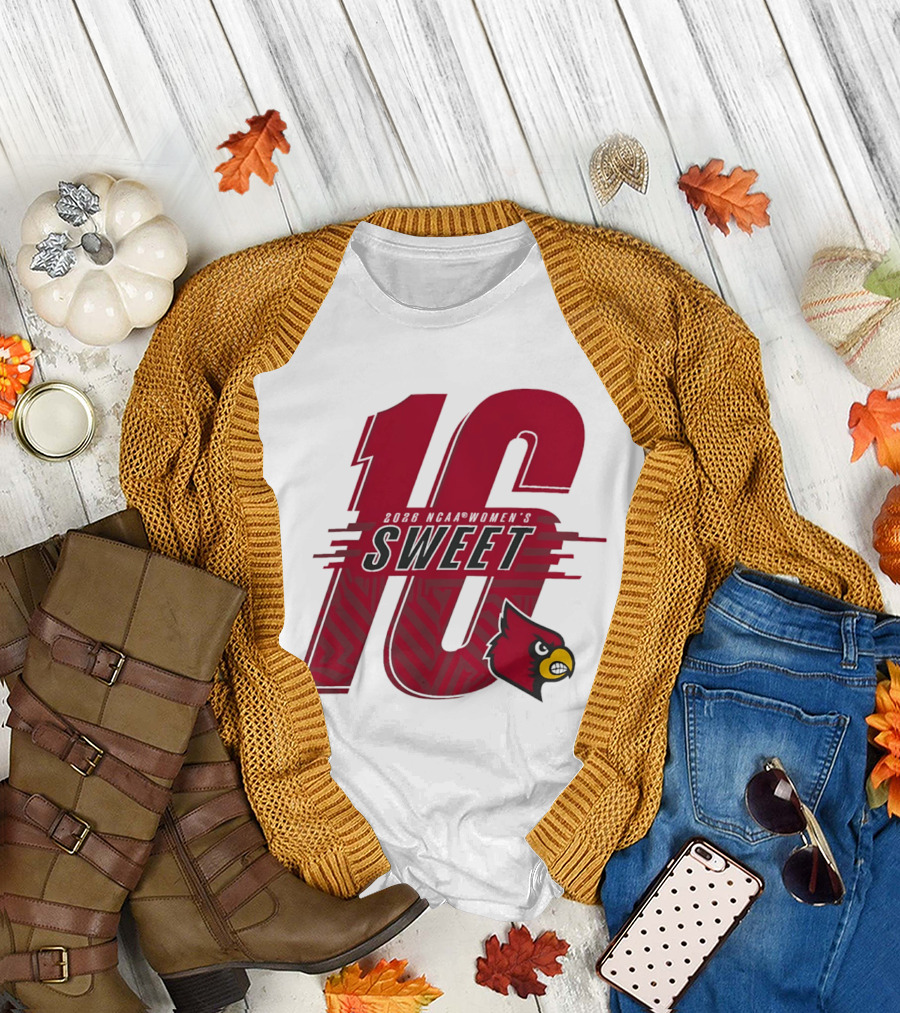 Louisville Cardinals Sweet Sixteen 2026 NCAA Women's Basketball T-Shirt