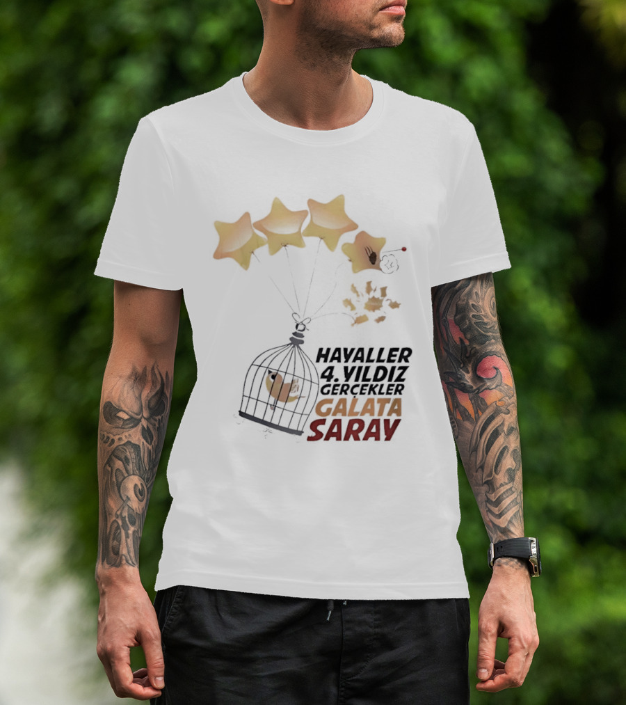 Havaller 4 Yıldız Gerçekler Galata Saray Turkish Football Club Stars T-Shirt
