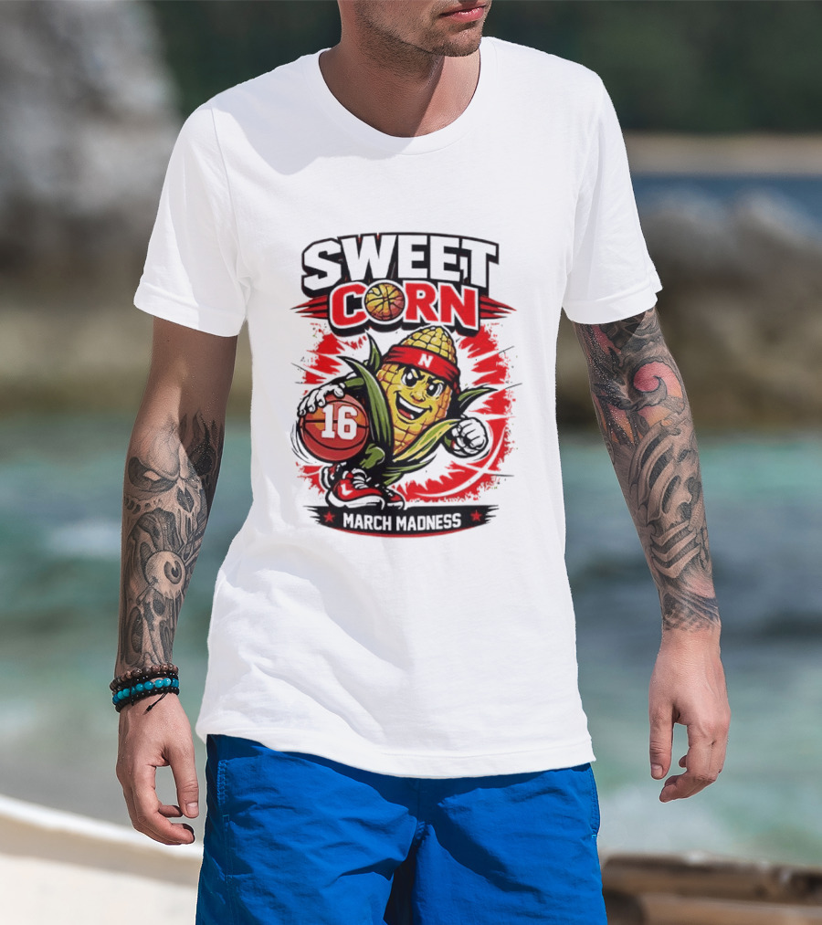 Nebraska Sweet Corn Basketball 16 March Madness T-Shirt
