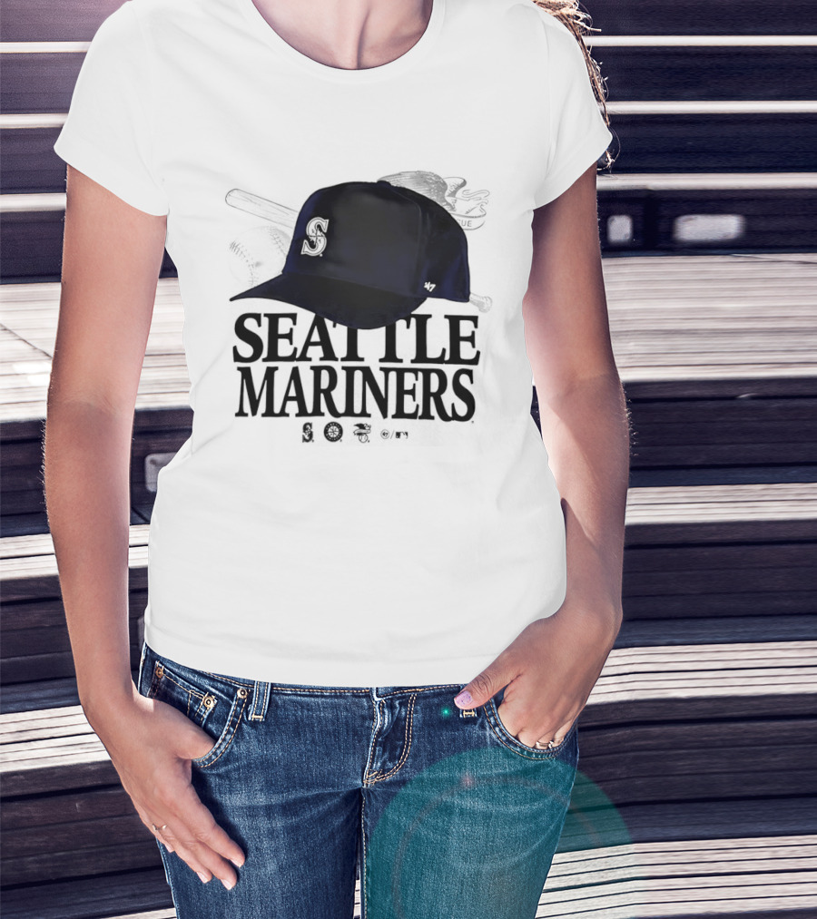 Seattle Mariners In The Paper Foundation Cap With Brushed Effect T-Shirt
