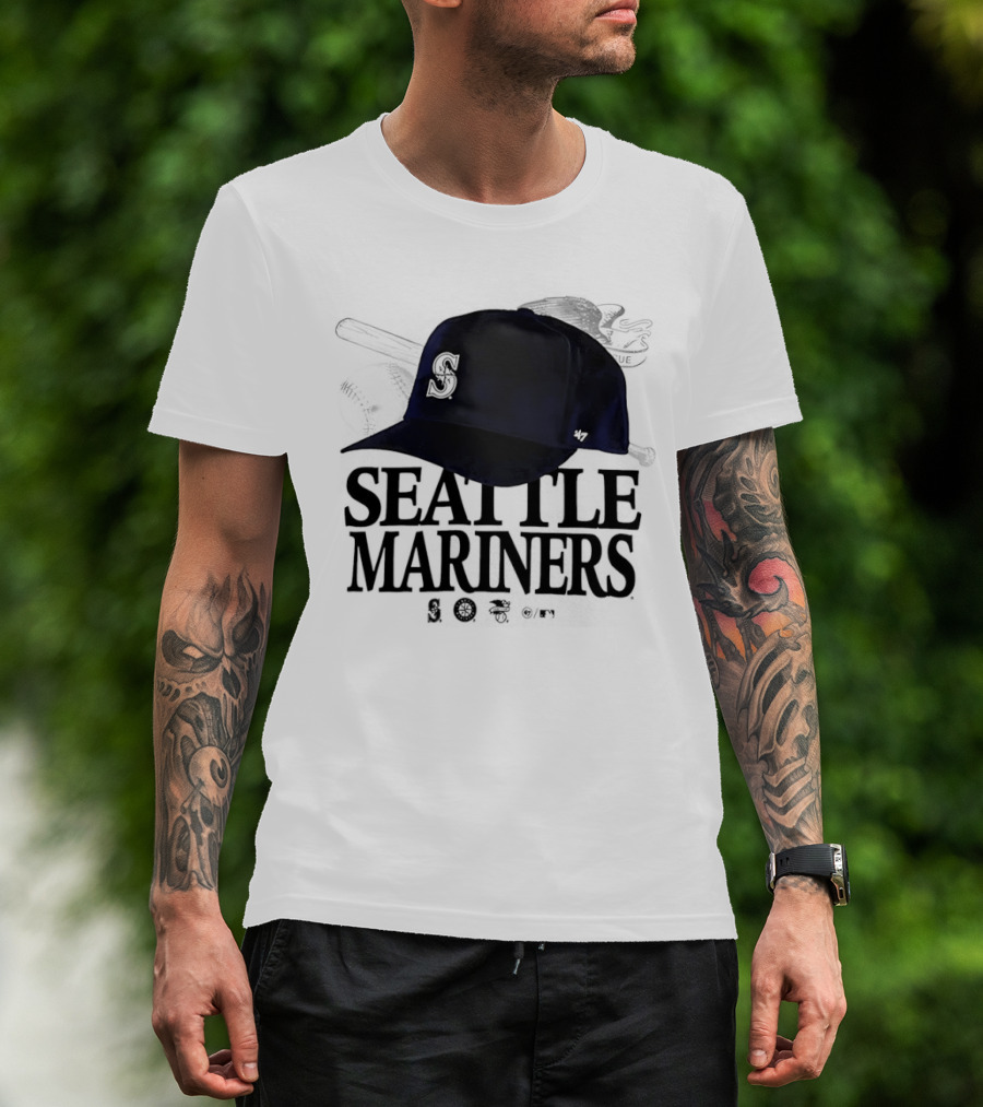 Seattle Mariners In The Paper Foundation Cap With Brushed Effect T-Shirt