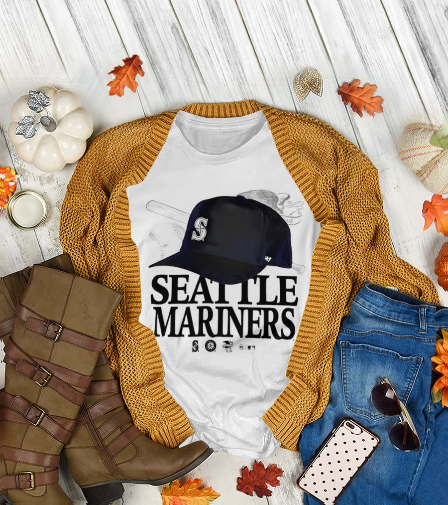 Seattle Mariners In the Paper Foundation Cap with Brushed Effect T-Shirt