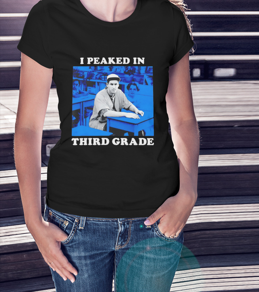 Adam Sandler I Peaked In Third Grade Billy Madison Movie Blue Classroom T-Shirt