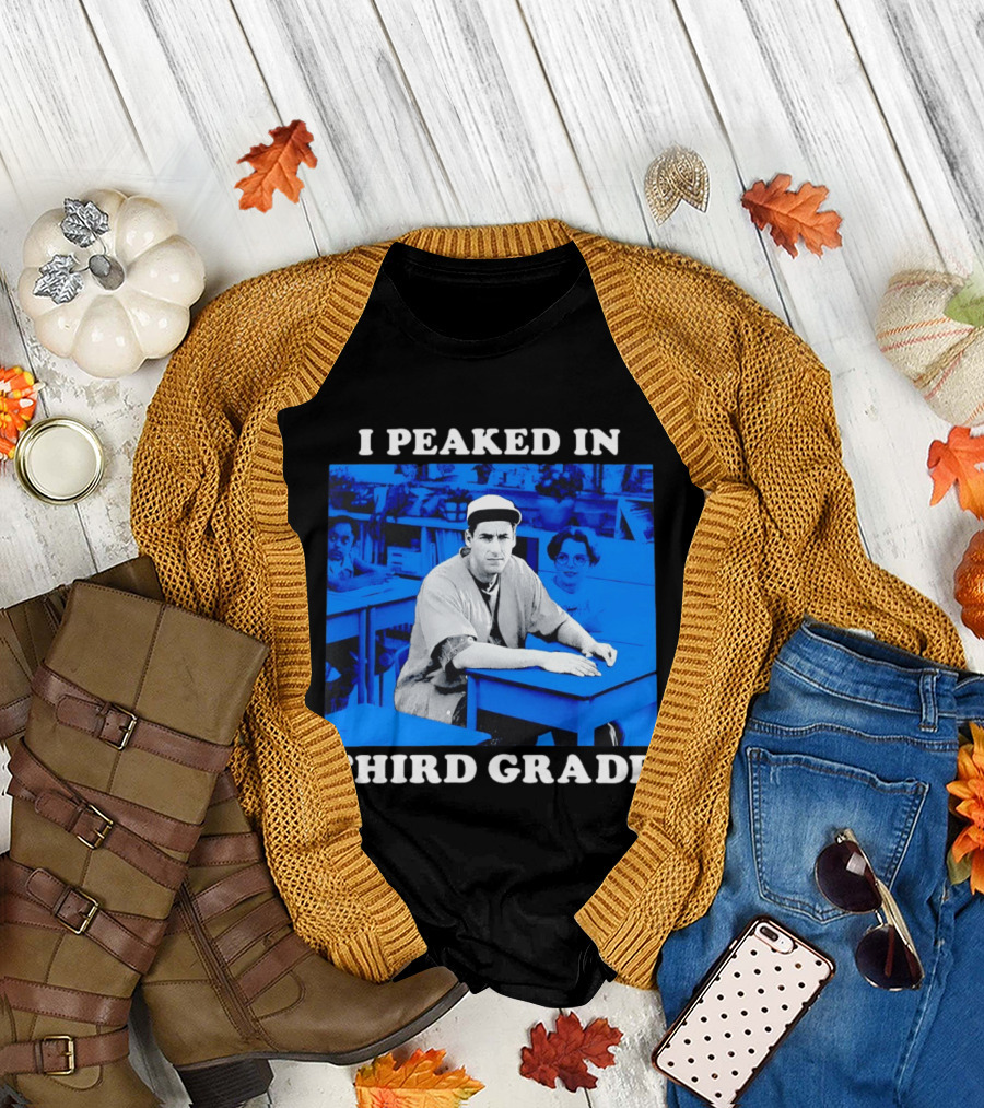 Adam Sandler I Peaked in Third Grade Billy Madison Movie Blue Classroom T-Shirt