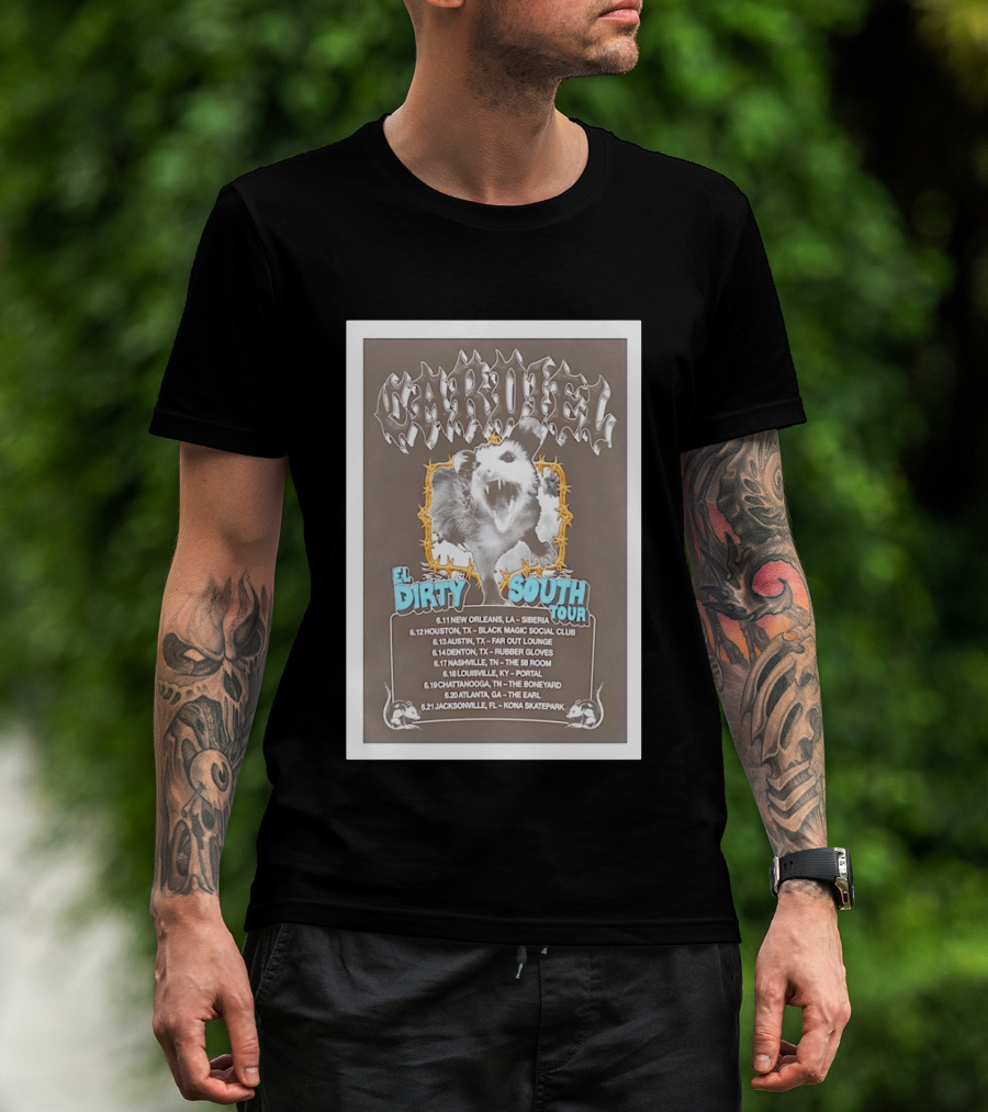 CARDIEL EL Dirty South Tour 2026 New Orleans Texas Atlanta Jacksonville Dates T-Shirt