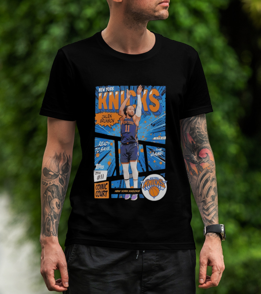 New York Knicks Jalen Brunson Comic Court Issue 11 Basketball 2026 T-Shirt