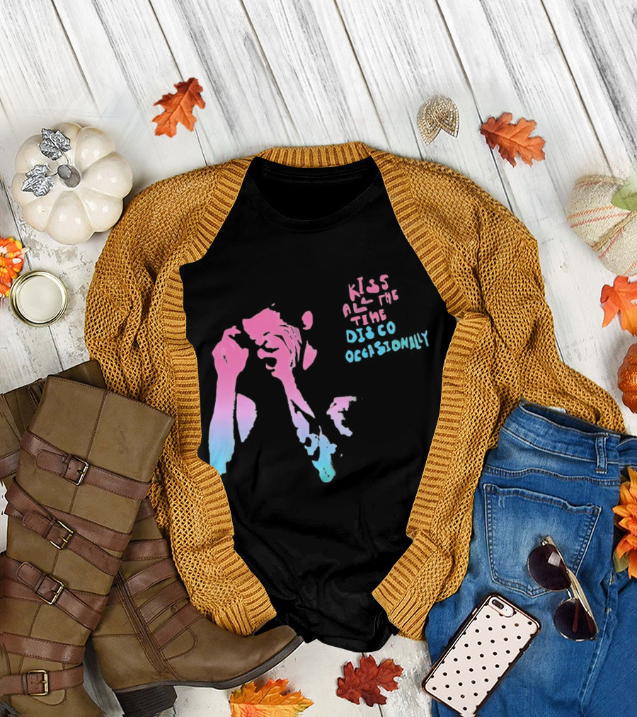 Kiss All The Time Disco Occasionally Red Blue T-Shirt