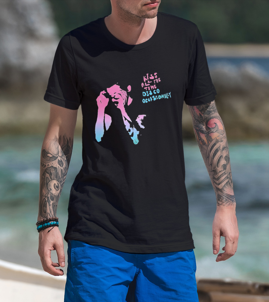 Kiss All The Time Disco Occasionally Red Blue T-Shirt