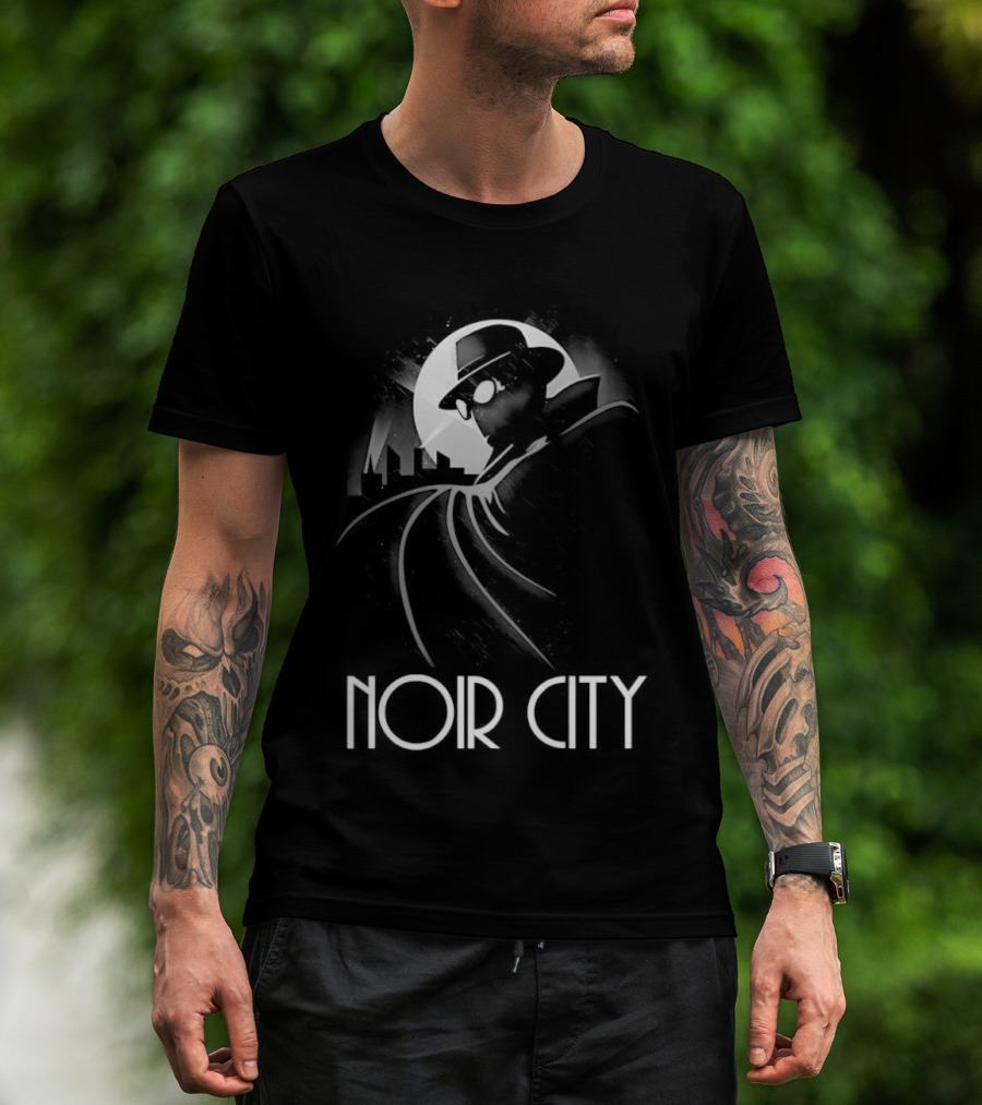 Spider Man Noir City Stylized White T-Shirt