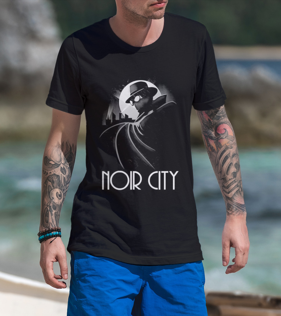Spider Man Noir City Stylized White T-Shirt