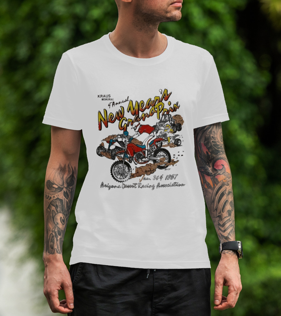 Kraus Memorial 4th Annual New Year's Grand Prix Jan 3 4 1987 Arizona Desert Racing Association T-Shirt