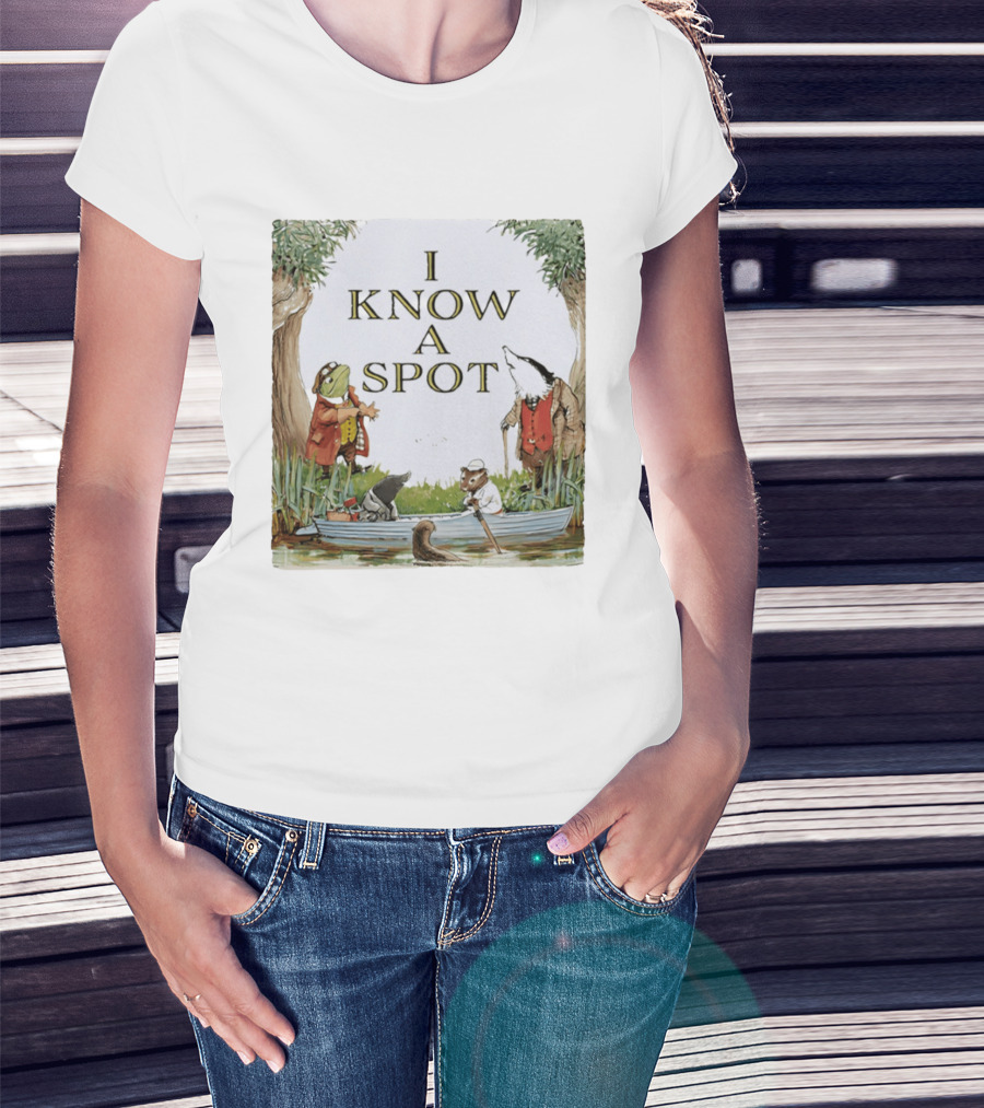 The Wind In The Willows Characters I Know A Spot Scene With Mole Water Rat Badger And Toad T-Shirt