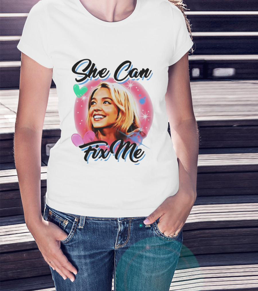 Sydney Sweeney Euphoria She Can Fix Me Hearts Stars T-Shirt