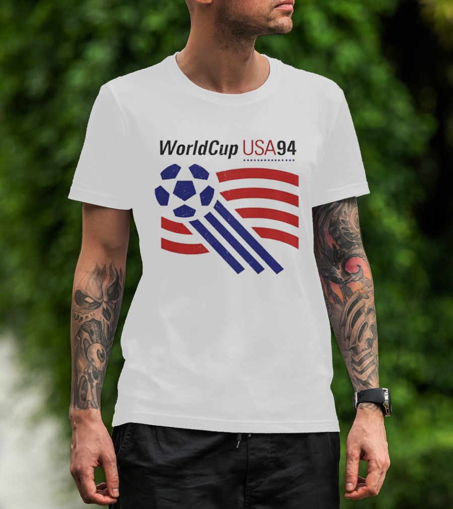 World Cup USA 94 Iconic Soccer Ball And Stripes T-Shirt