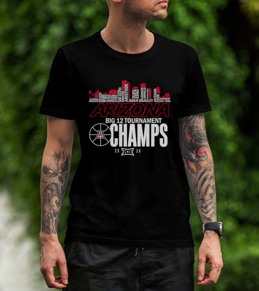 Arizona Wildcats Skyline City Big 12 Tournament Champs 2026 Basketball A T-Shirt
