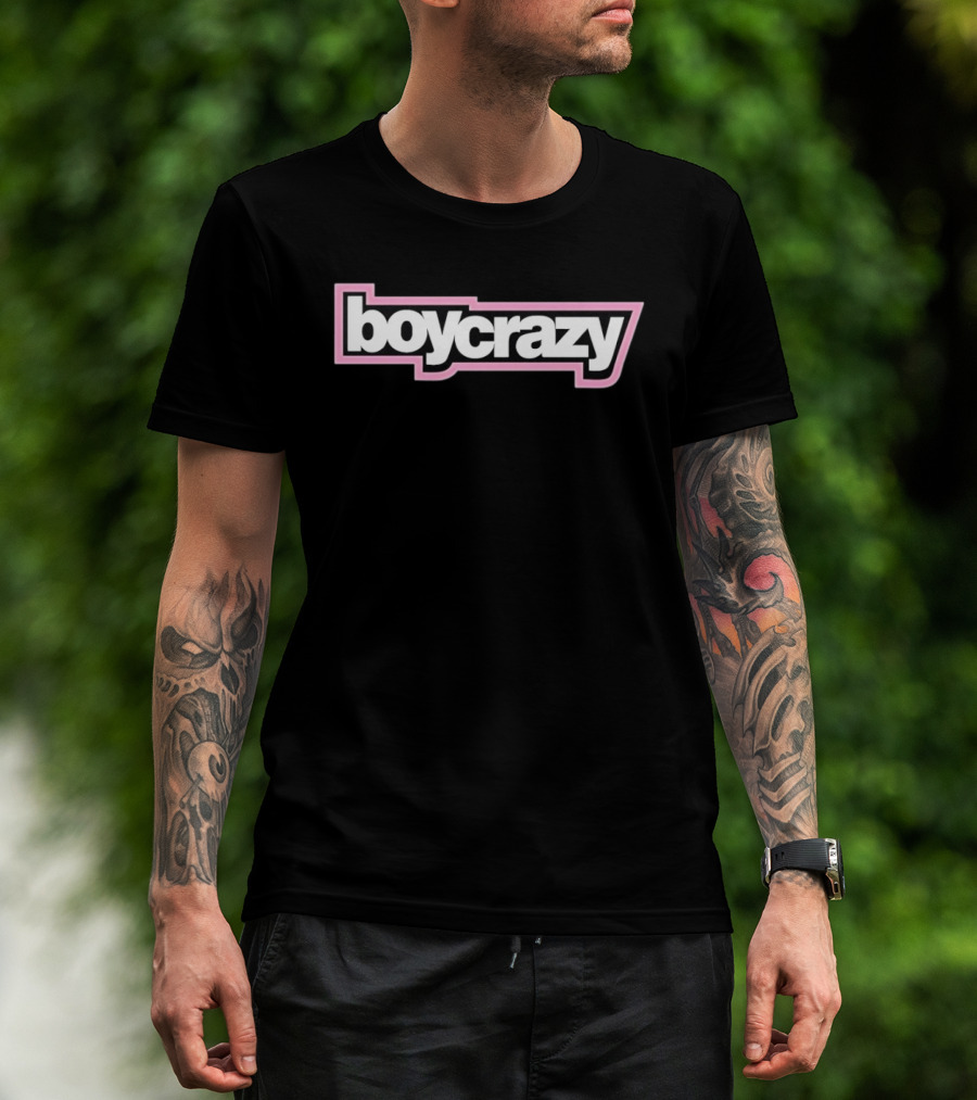 Boycrazy Pink And Black Bold Font T-Shirt