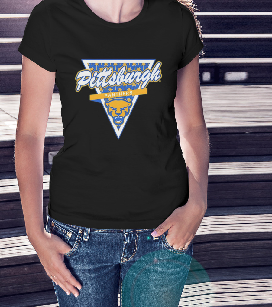 Pittsburgh Panthers Football Palm Tree Triangle T-Shirt