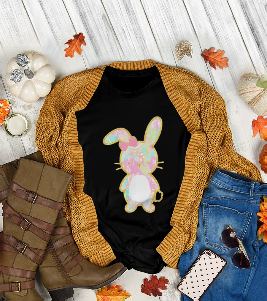 Palm Beach Pastel Preppy Bunny Easter Aesthetic T-Shirt